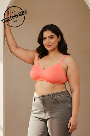 Buy Zivame True Curv Double Layered Non Wired 3/4th Coverage Sag Lift Bra - Georgia Peach